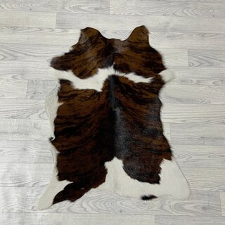 Kalfshuid tricolor bruin zwart wit 85x65cm
