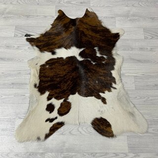 Kalfshuid tricolor bruin zwart wit 100x85cm