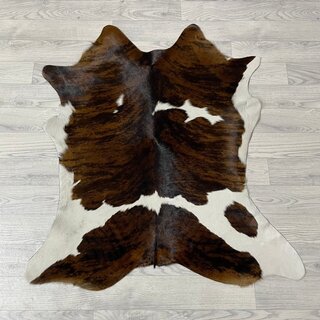 Kalfshuid tricolor bruin zwart wit 100x90cm