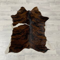 Kalfshuid tricolor bruin zwart wit 85x80cm