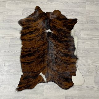 Kalfshuid tricolor bruin zwart wit 95x65cm