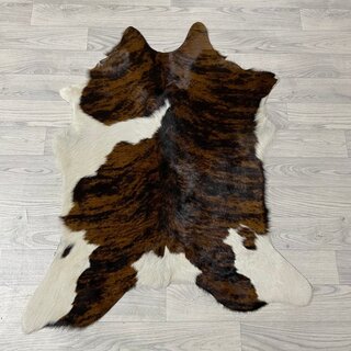 Kalfshuid tricolor bruin zwart wit 100x80cm