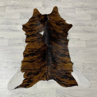 Kalfshuid tricolor bruin zwart wit 110x90cm