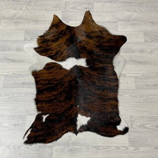 Kalfshuid tricolor bruin zwart wit 105x70cm