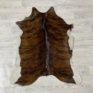 Kalfshuid tricolor bruin zwart wit 95x75cm