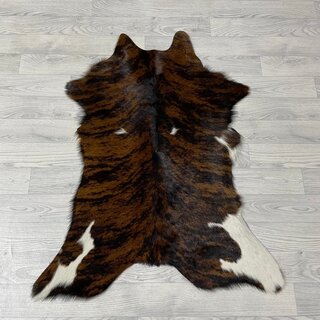 Kalfshuid tricolor bruin zwart wit 105x80cm