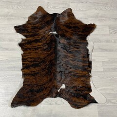 Kalfshuid tricolor bruin zwart wit 105x85cm