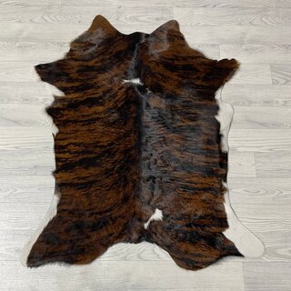 Kalfshuid tricolor bruin zwart wit 105x85cm