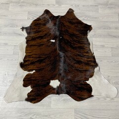 Kalfshuid tricolor bruin zwart wit 100x105cm