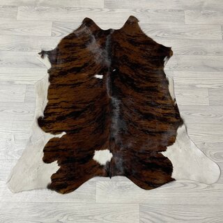 Kalfshuid tricolor bruin zwart wit 100x105cm