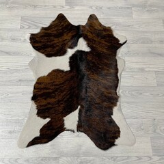 Kalfshuid tricolor bruin zwart wit 90x65cm