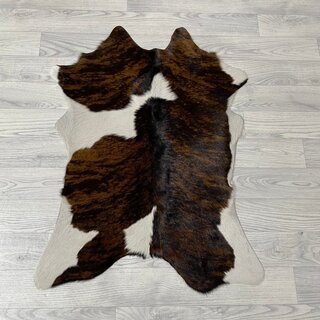 Kalfshuid tricolor bruin zwart wit 90x65cm