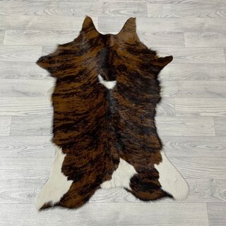 Kalfshuid tricolor bruin zwart wit 100x70cm