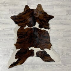 Kalfshuid tricolor bruin zwart wit 100x70cm