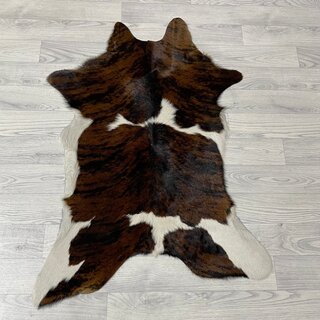 Kalfshuid tricolor bruin zwart wit 100x70cm