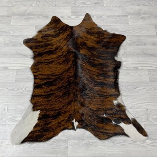 Kalfshuid tricolor bruin zwart wit 100x90cm