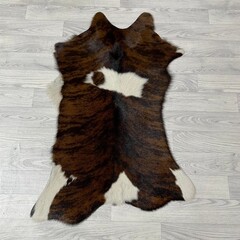 Kalfshuid tricolor bruin zwart wit 105x70cm