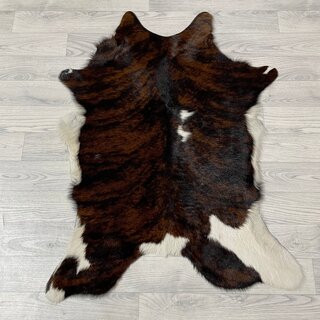 Kalfshuid tricolor bruin zwart wit 100x75cm