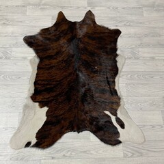 Kalfshuid tricolor bruin zwart wit 105x90cm