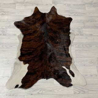 Kalfshuid tricolor bruin zwart wit 105x90cm