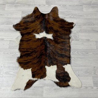 Kalfshuid tricolor bruin zwart wit 95x70cm