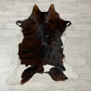 Kalfshuid tricolor bruin zwart wit 115x90cm