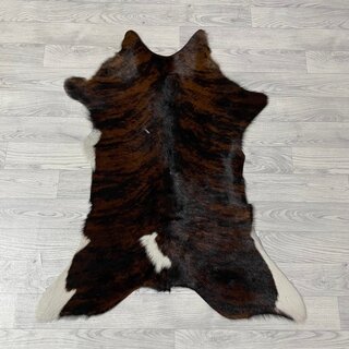 Kalfshuid tricolor bruin zwart wit 105x80cm