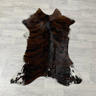 Kalfshuid tricolor bruin zwart wit 105x80cm