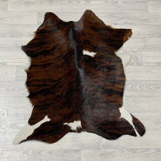 Kalfshuid tricolor bruin zwart wit 85x75cm