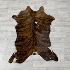 Kalfshuid tricolor bruin zwart wit 105x80cm