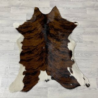 Kalfshuid tricolor bruin zwart wit 100x85cm