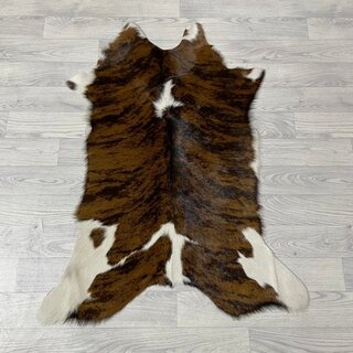Kalfshuid tricolor bruin zwart wit 105x80cm