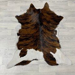 Kalfshuid tricolor bruin zwart wit 100x85cm
