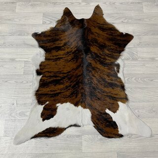 Kalfshuid tricolor bruin zwart wit 100x85cm
