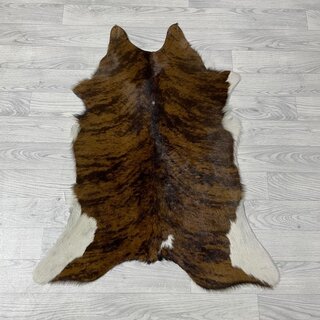 Kalfshuid tricolor bruin zwart wit 100x75cm