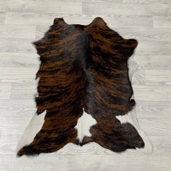 Kalfshuid tricolor bruin zwart wit 85x75cm