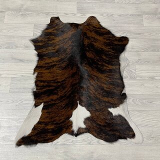 Kalfshuid tricolor bruin zwart wit 85x75cm
