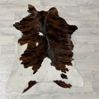 Kalfshuid tricolor bruin zwart wit 95x75cm