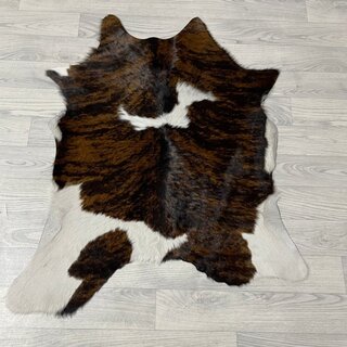 Kalfshuid tricolor bruin zwart wit 95x80cm