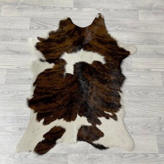 Kalfshuid tricolor bruin zwart wit 90x65cm