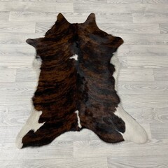 Kalfshuid tricolor bruin zwart wit 100x85cm