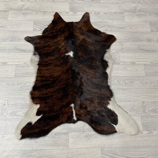 Kalfshuid tricolor bruin zwart wit 100x85cm