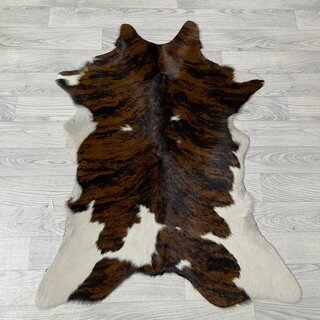 Kalfshuid tricolor bruin zwart wit 105x80cm