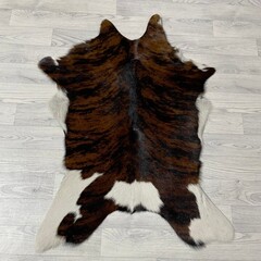 Kalfshuid tricolor bruin zwart wit 105x75cm