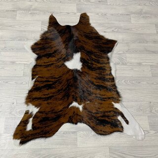 Kalfshuid tricolor bruin zwart wit 100x90cm