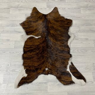 Kalfshuid tricolor bruin zwart wit 105x80cm