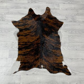Kalfshuid tricolor bruin zwart wit 90x70cm