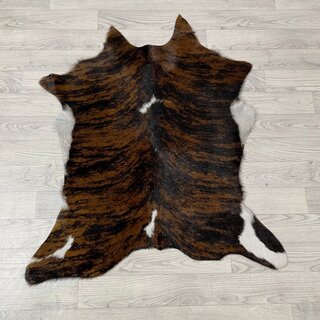 Kalfshuid tricolor bruin zwart wit 105x90cm