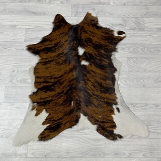 Kalfshuid tricolor bruin zwart wit 85x75cm