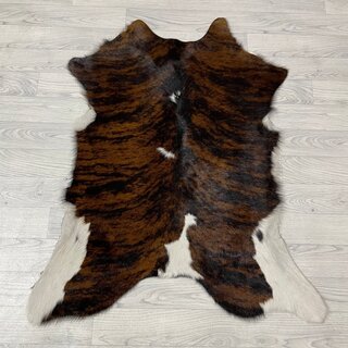 Kalfshuid tricolor bruin zwart wit 105x90cm